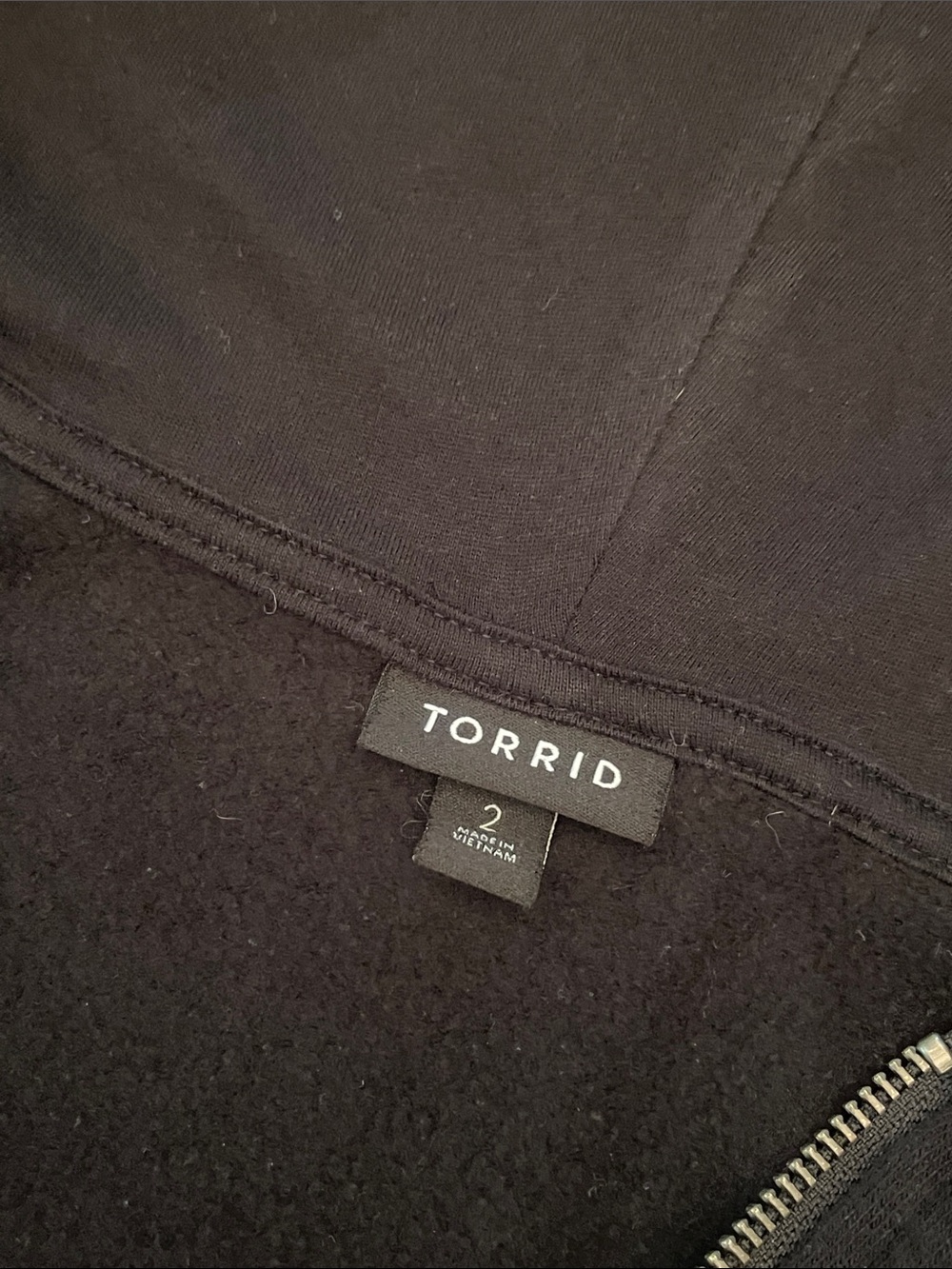 torrid Black Zip-Up Hoodie with Gold Geometric Design M62 - Picture 4 of 9